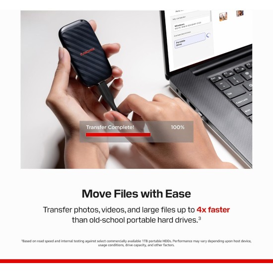 Sandisk 1TB Portable Drive, Up to 600MB/s Read Speeds